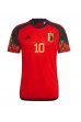 Belgia Eden Hazard #10 Fotballdrakt Hjemme Klær VM 2022 Korte ermer
